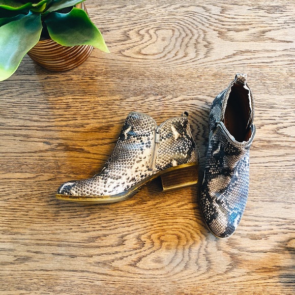 LUCKY BRAND FAUX SNAKE SKIN BOOTIES - Picture 1 of 3